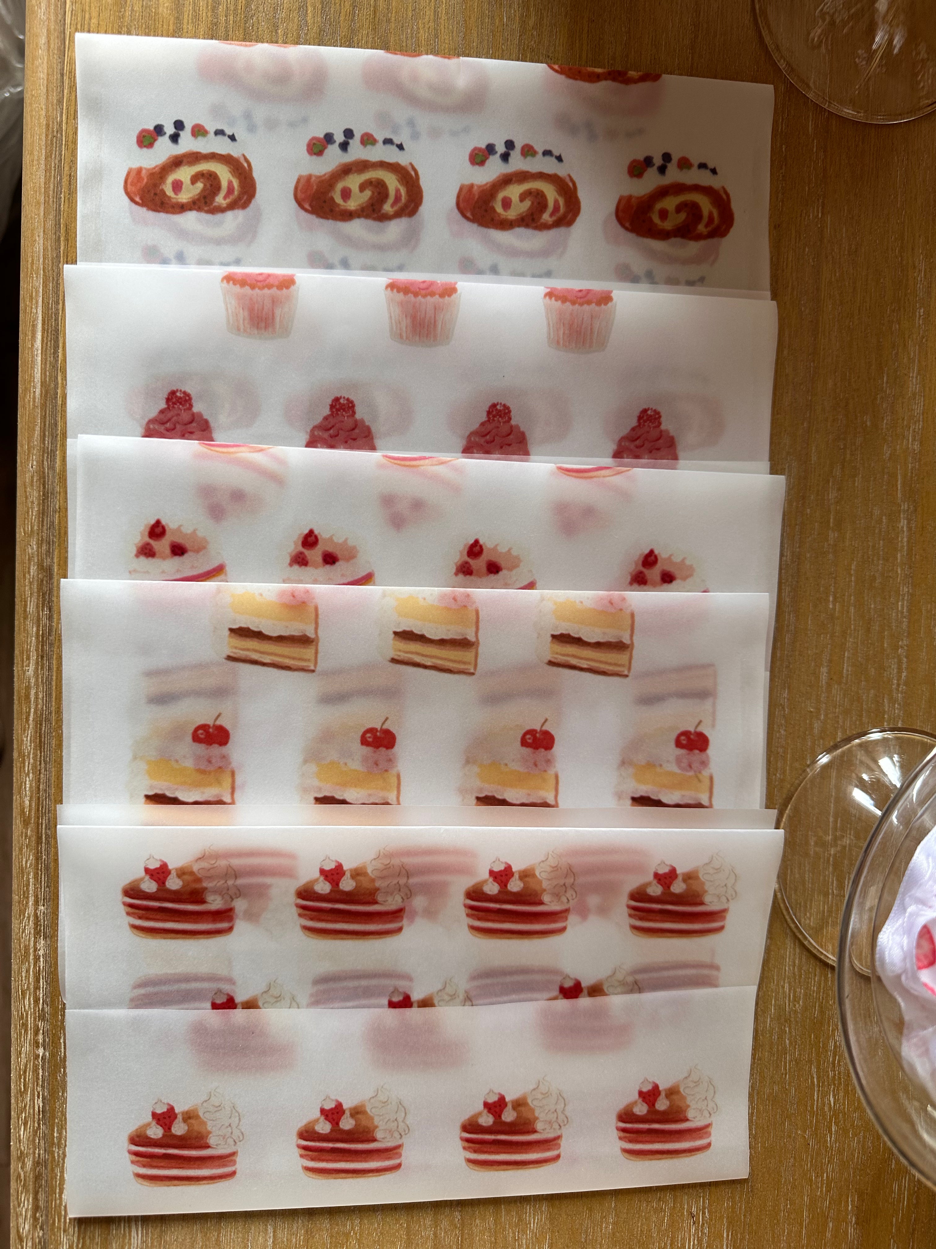 envelopes: pastry and bakery transparent set