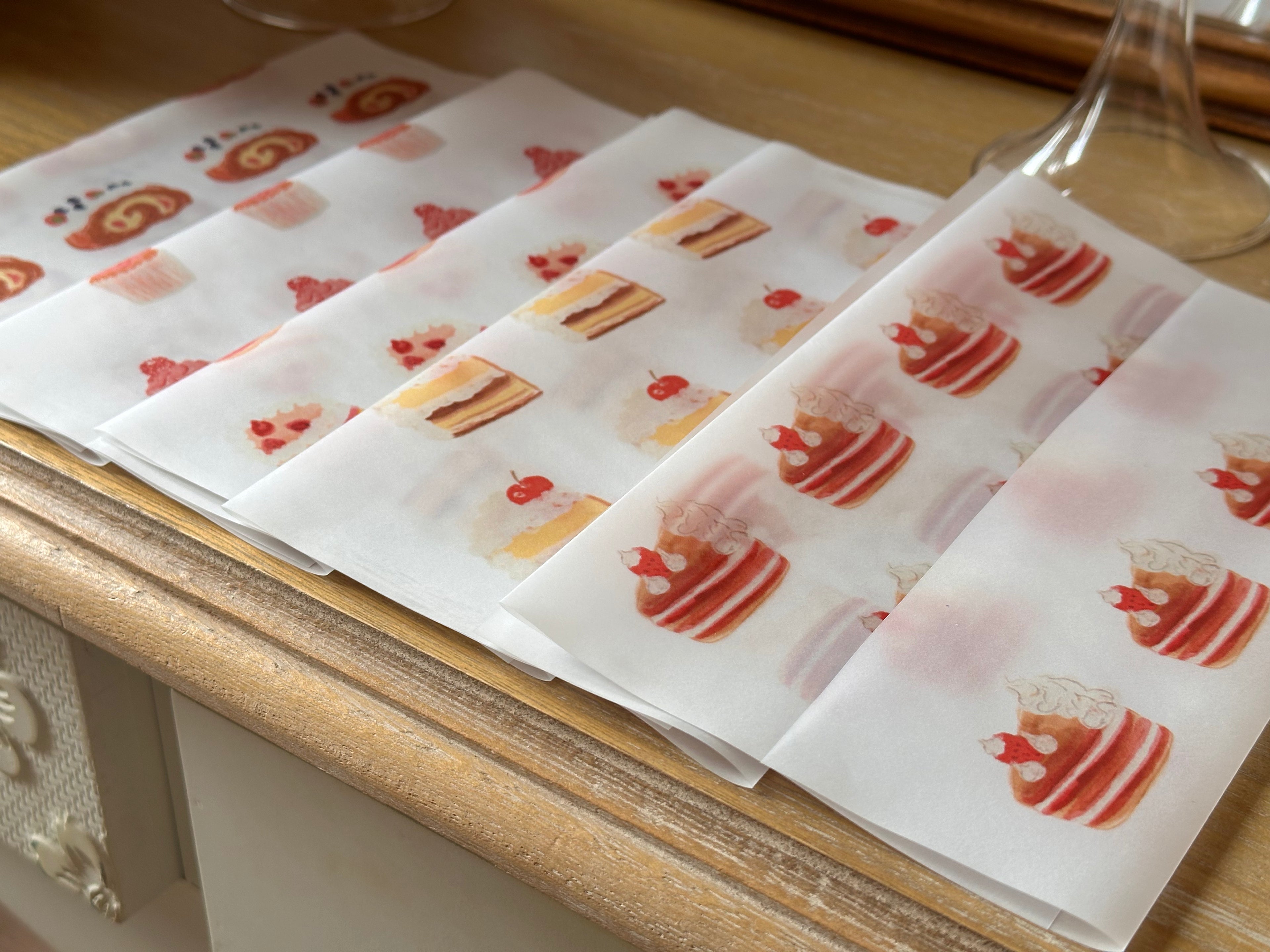 envelopes: pastry and bakery transparent set