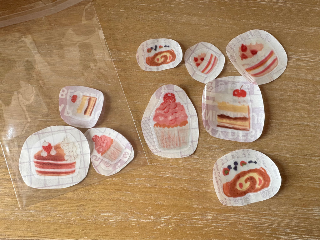 stickers: pastry and bakery transparent set