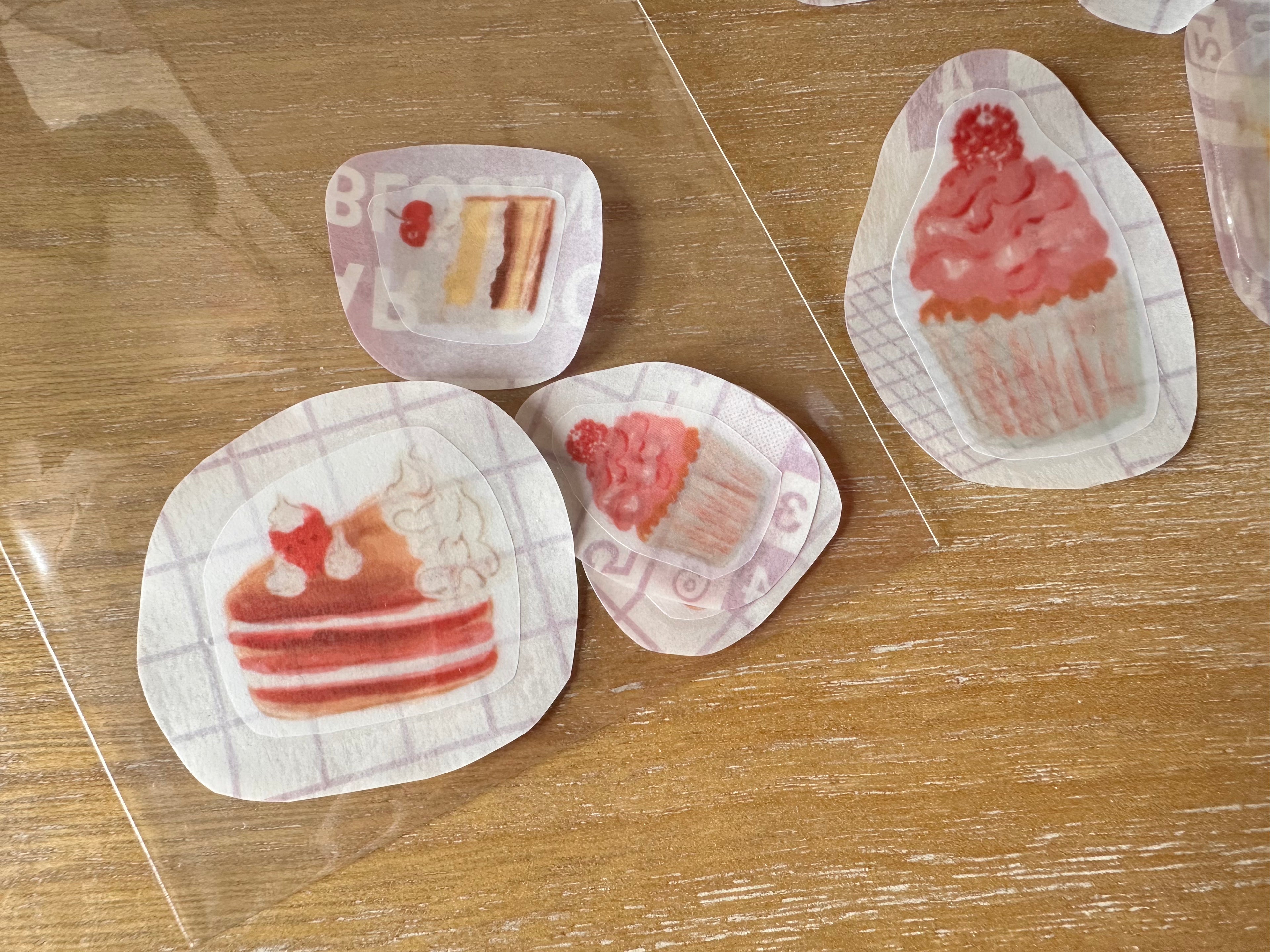 stickers: pastry and bakery transparent set