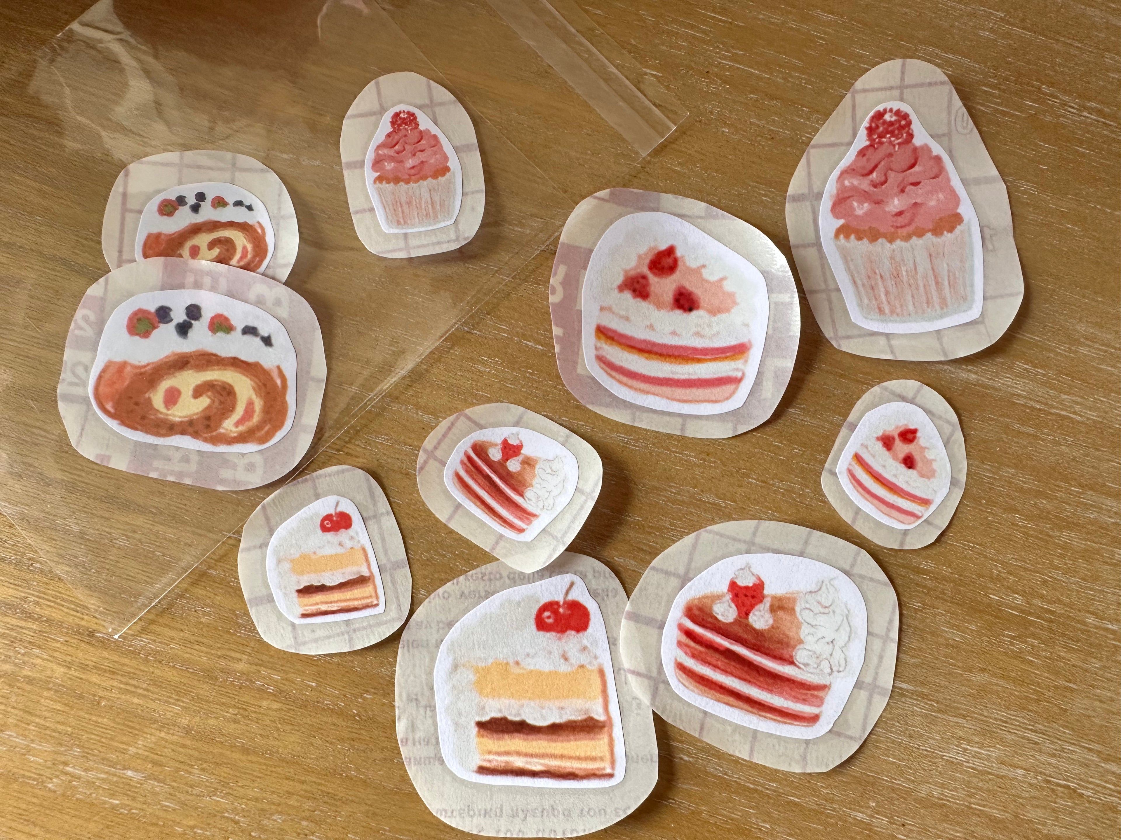 stickers: pastry and bakery white set