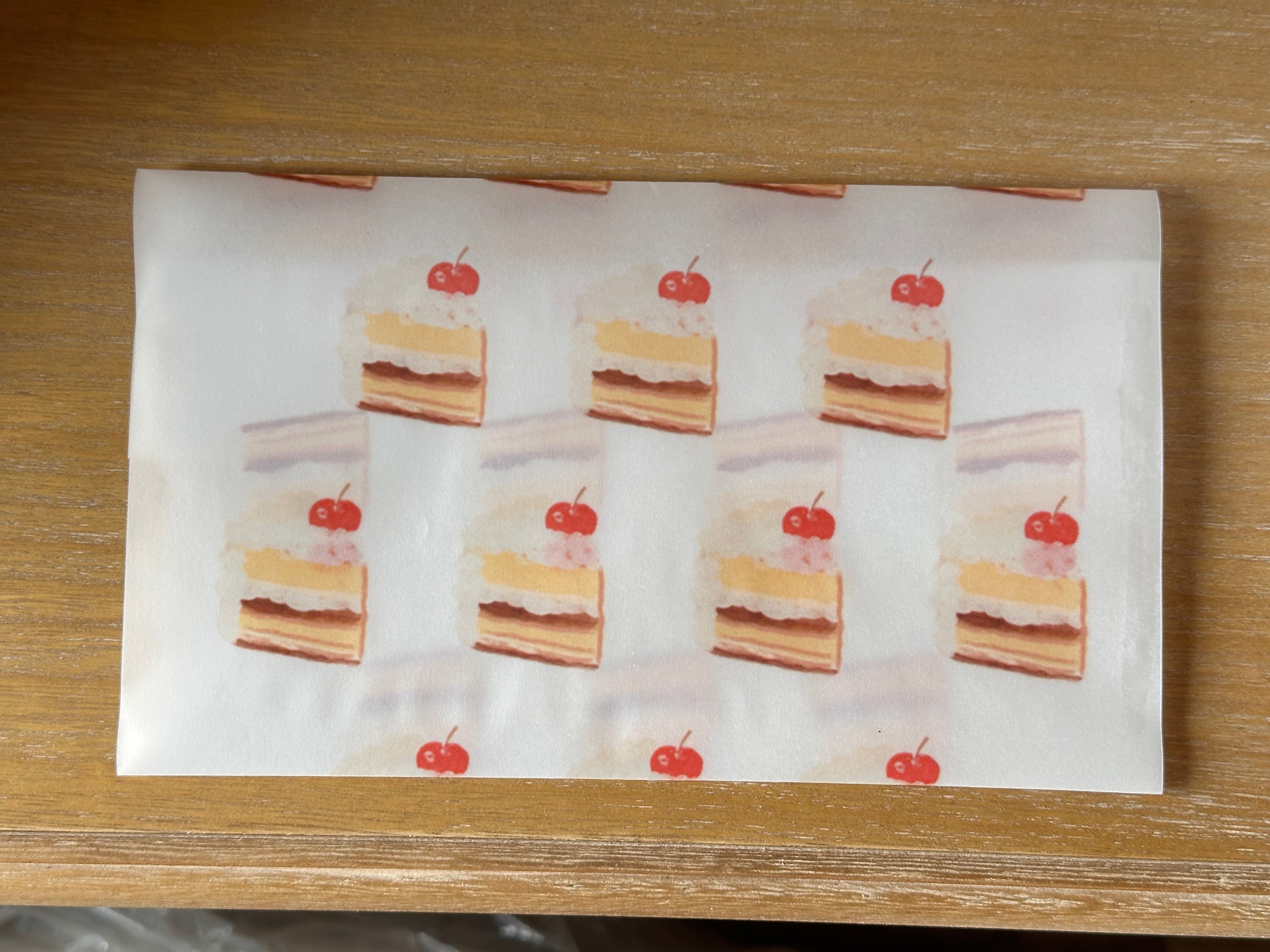 envelope: cream cake with cherry