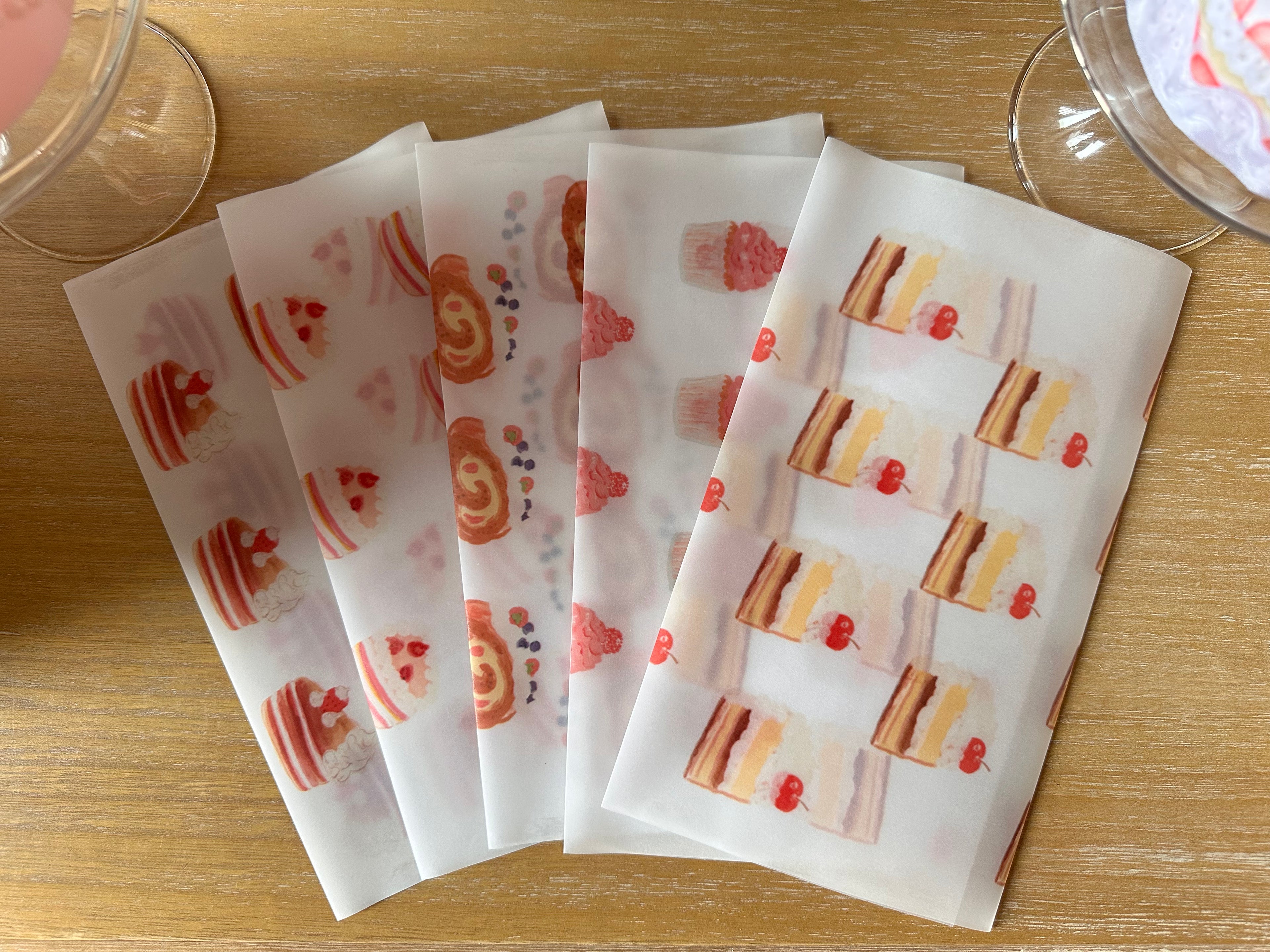 envelopes: pastry and bakery transparent set