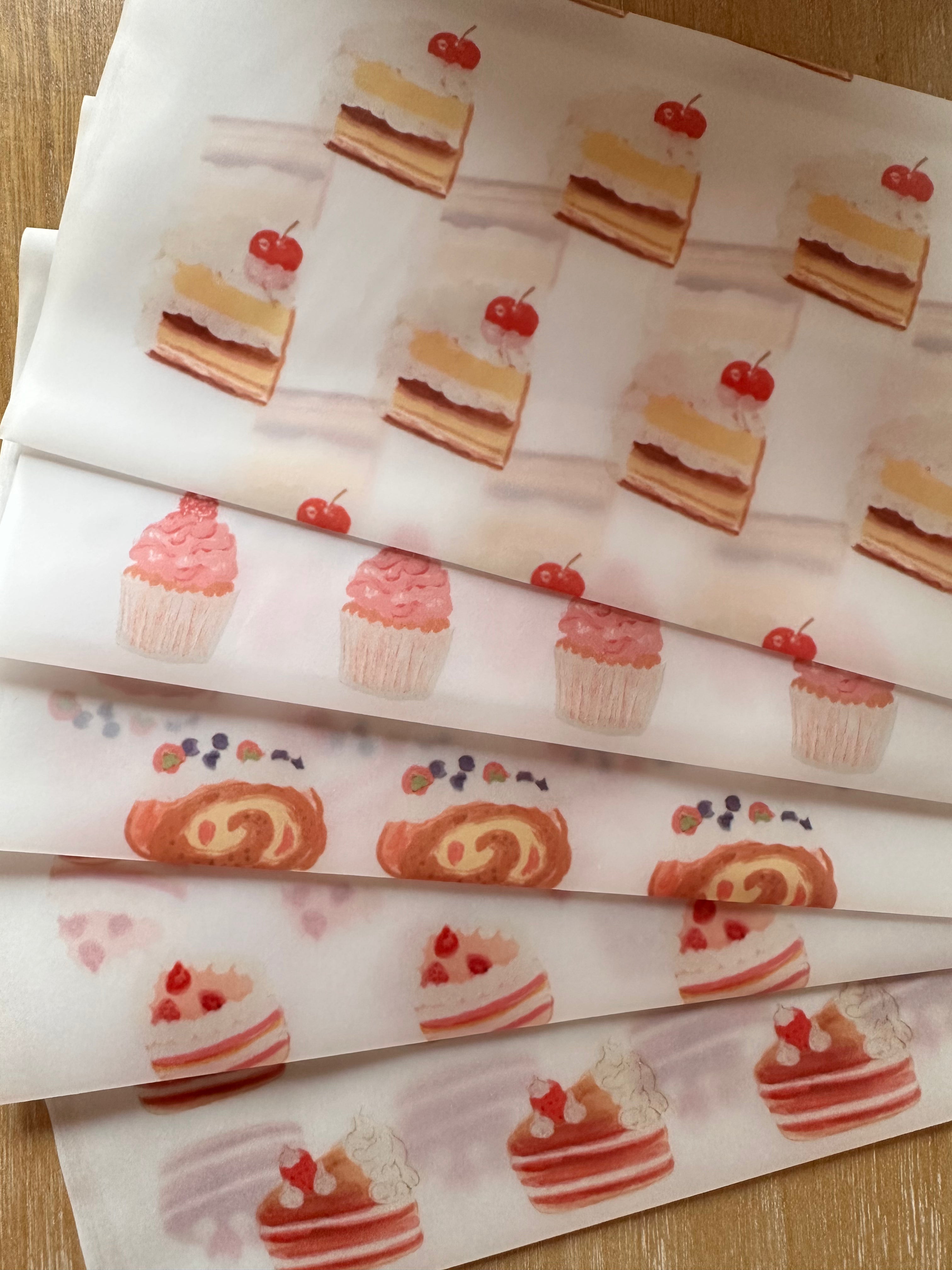 envelopes: pastry and bakery transparent set
