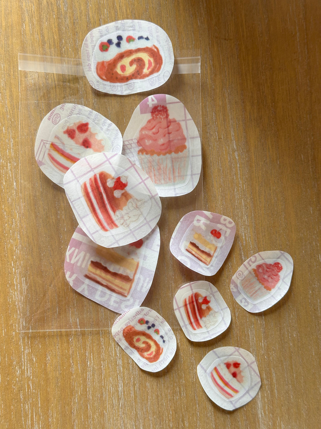 stickers: pastry and bakery transparent set