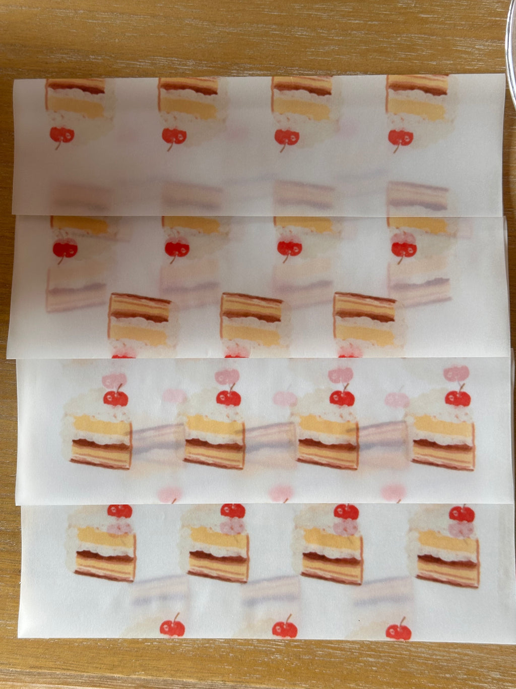 envelope: cream cake with cherry