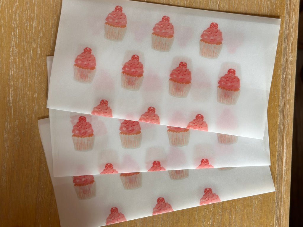 envelopes: raspberry muffin