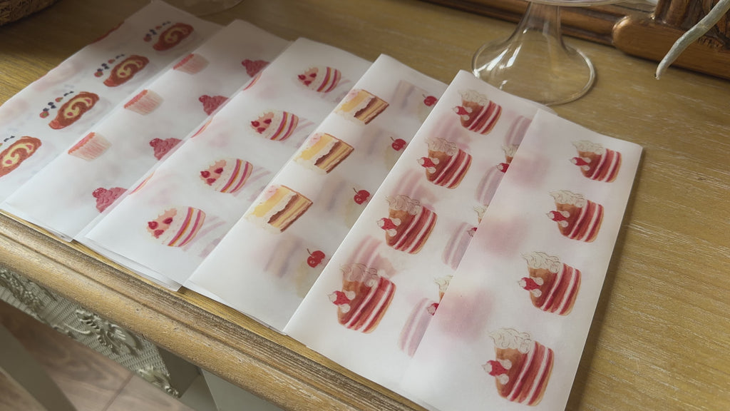 envelopes: pastry and bakery transparent set
