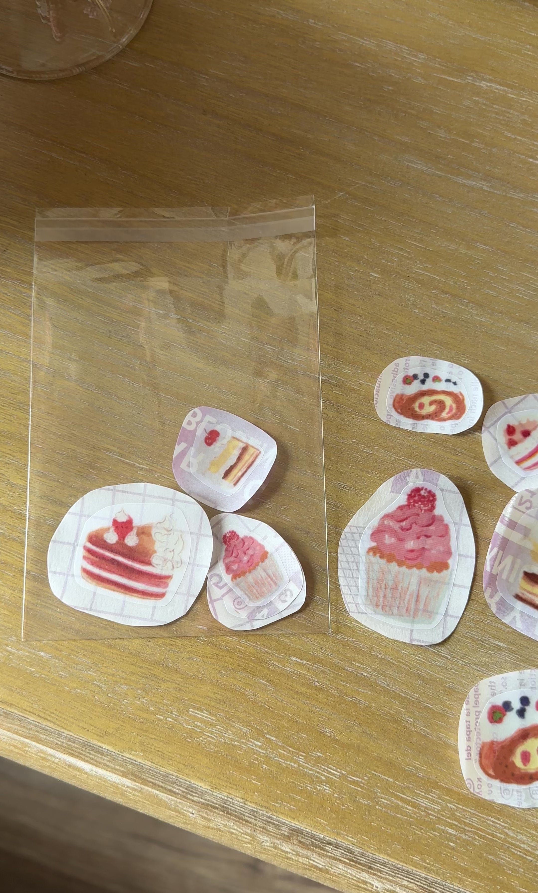 stickers: pastry and bakery transparent set